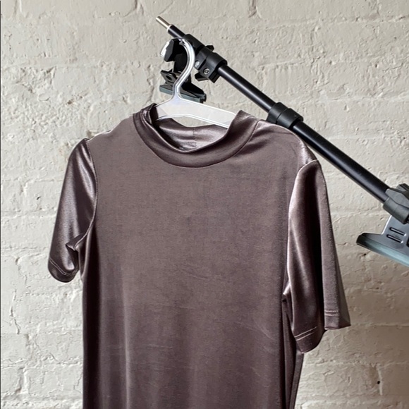 Zara Silver Metallic Velvet Dress - Picture 2 of 6